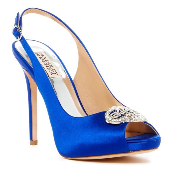Badgley Mischka Blue Heel Pump - Picture 1 of 10